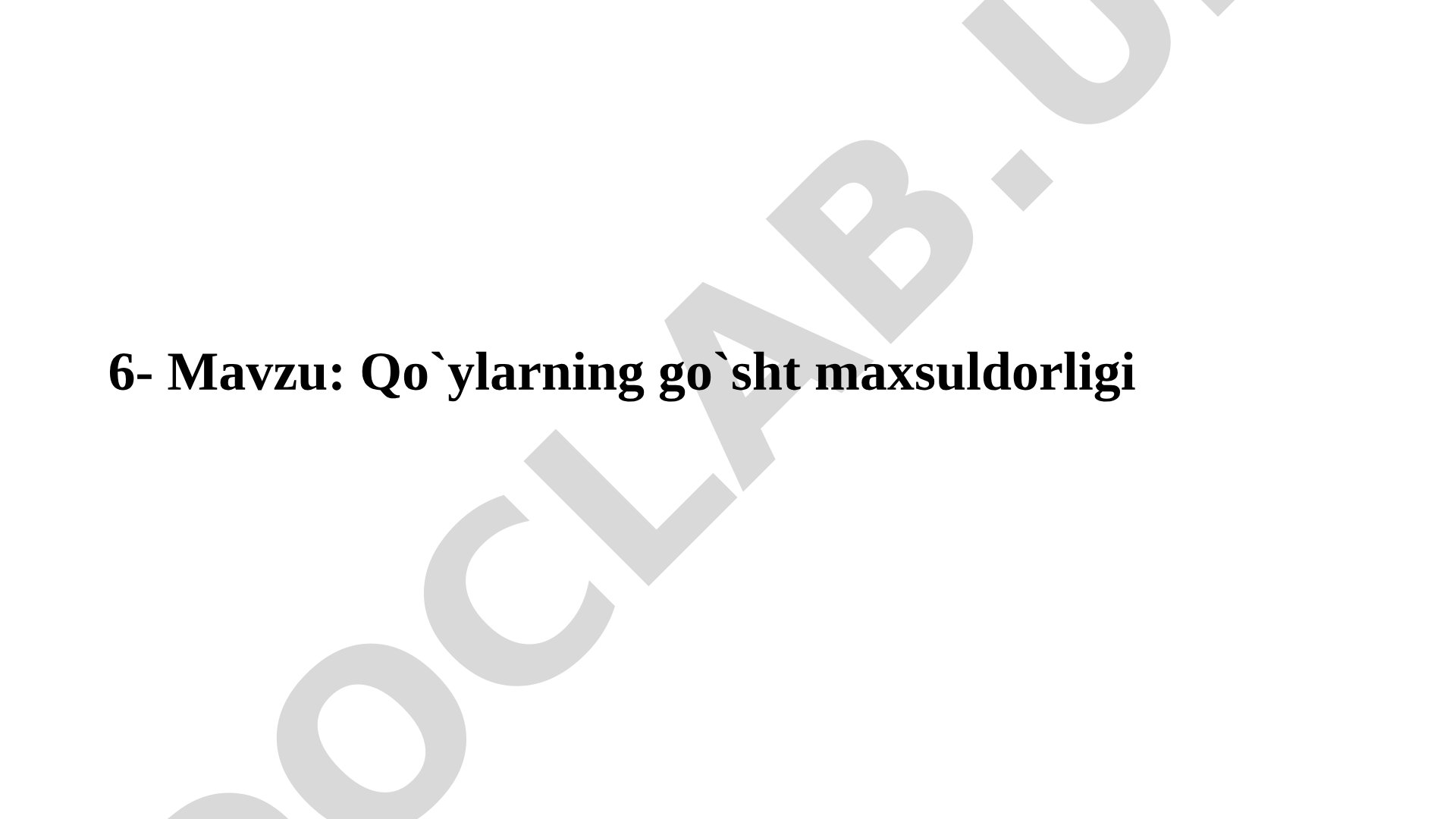 Qo'ylarning go'sht maxsuldorligi