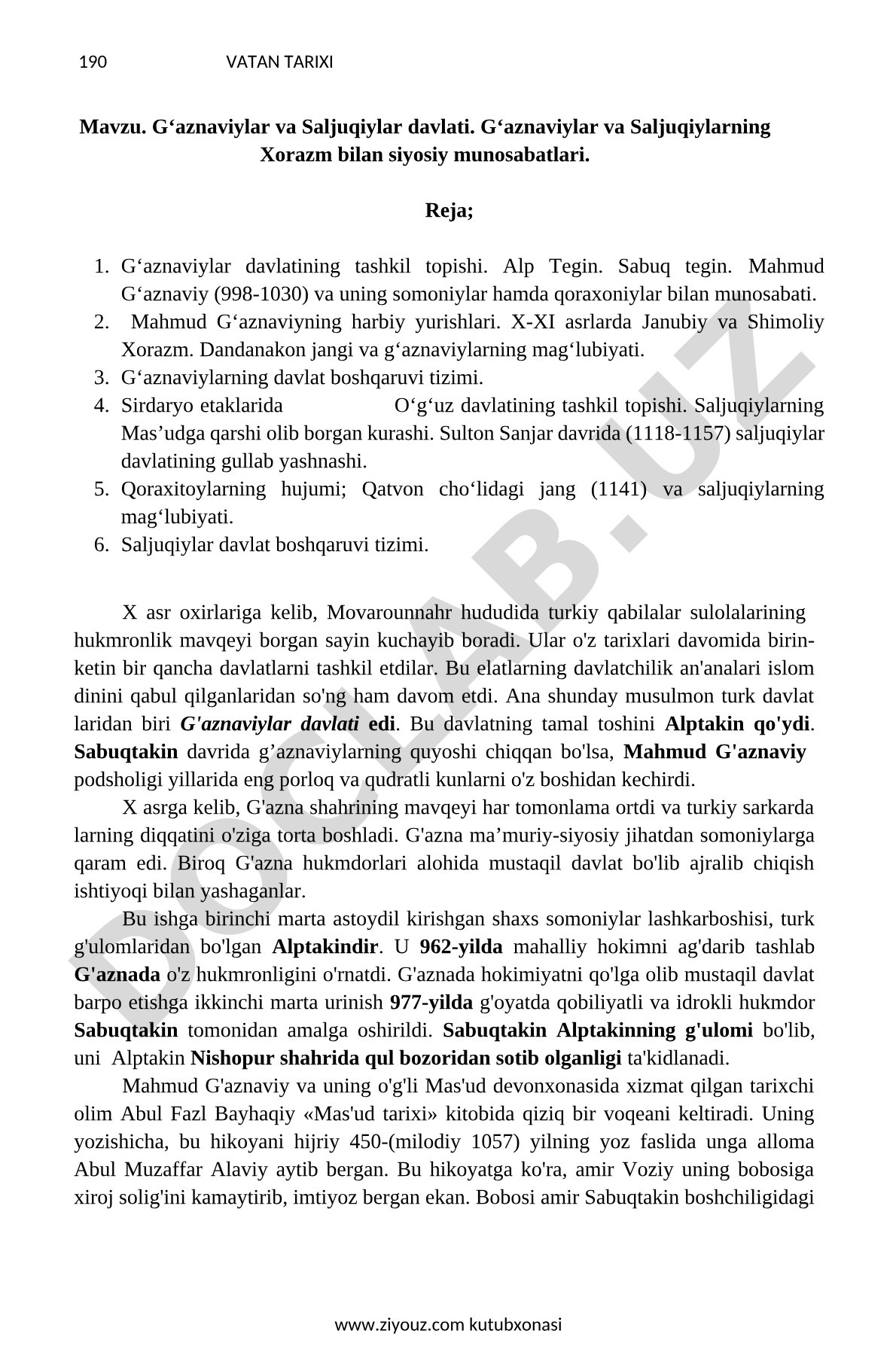 G‘aznaviylar va Saljuqiylar davlati. G‘aznaviylar va Saljuqiylarning Xorazm bilan siyosiy munosabatlari
