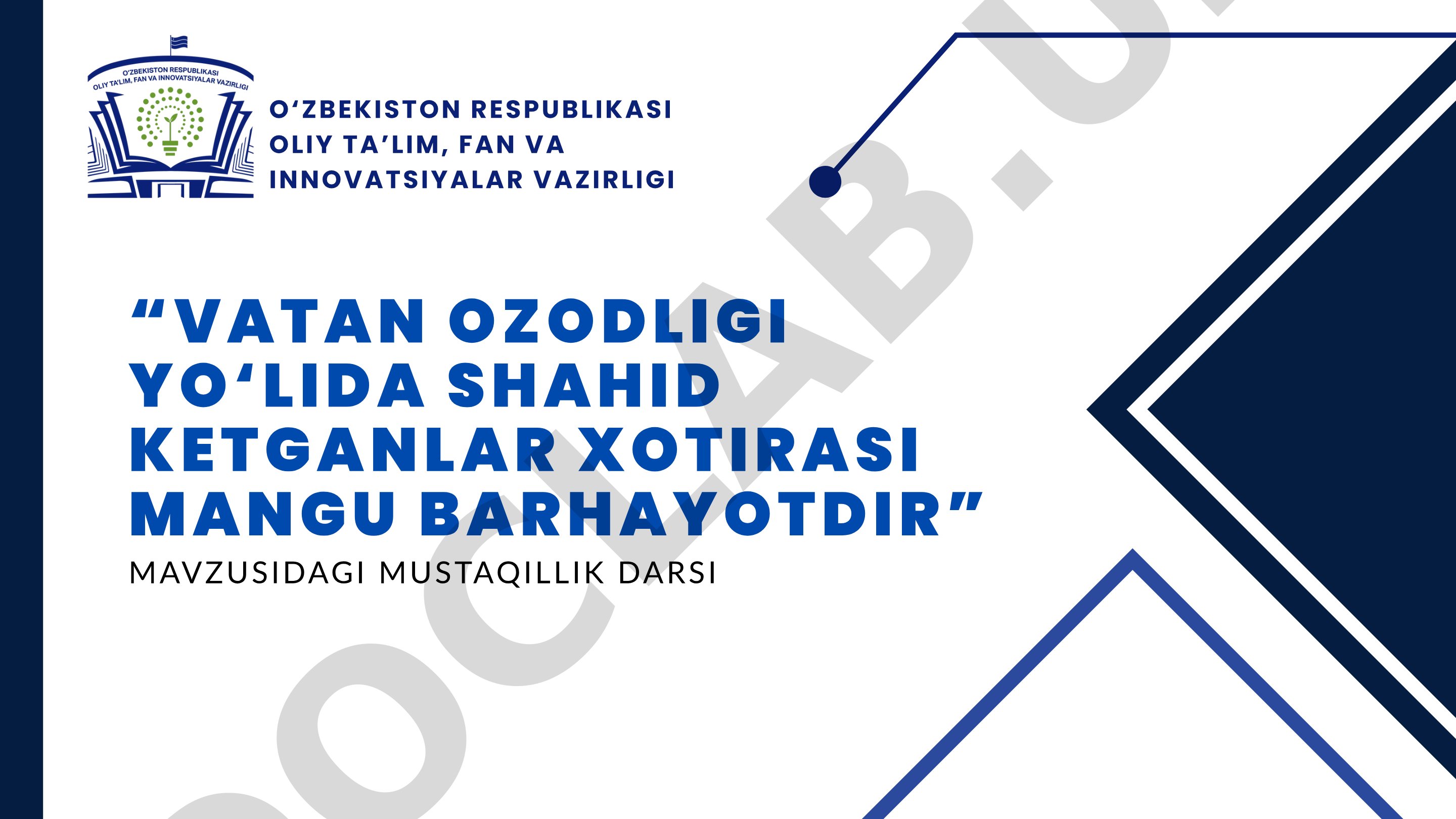 Vatan ozodligi yo‘lida shahid ketganlar xotirasi mangu barhayotdir