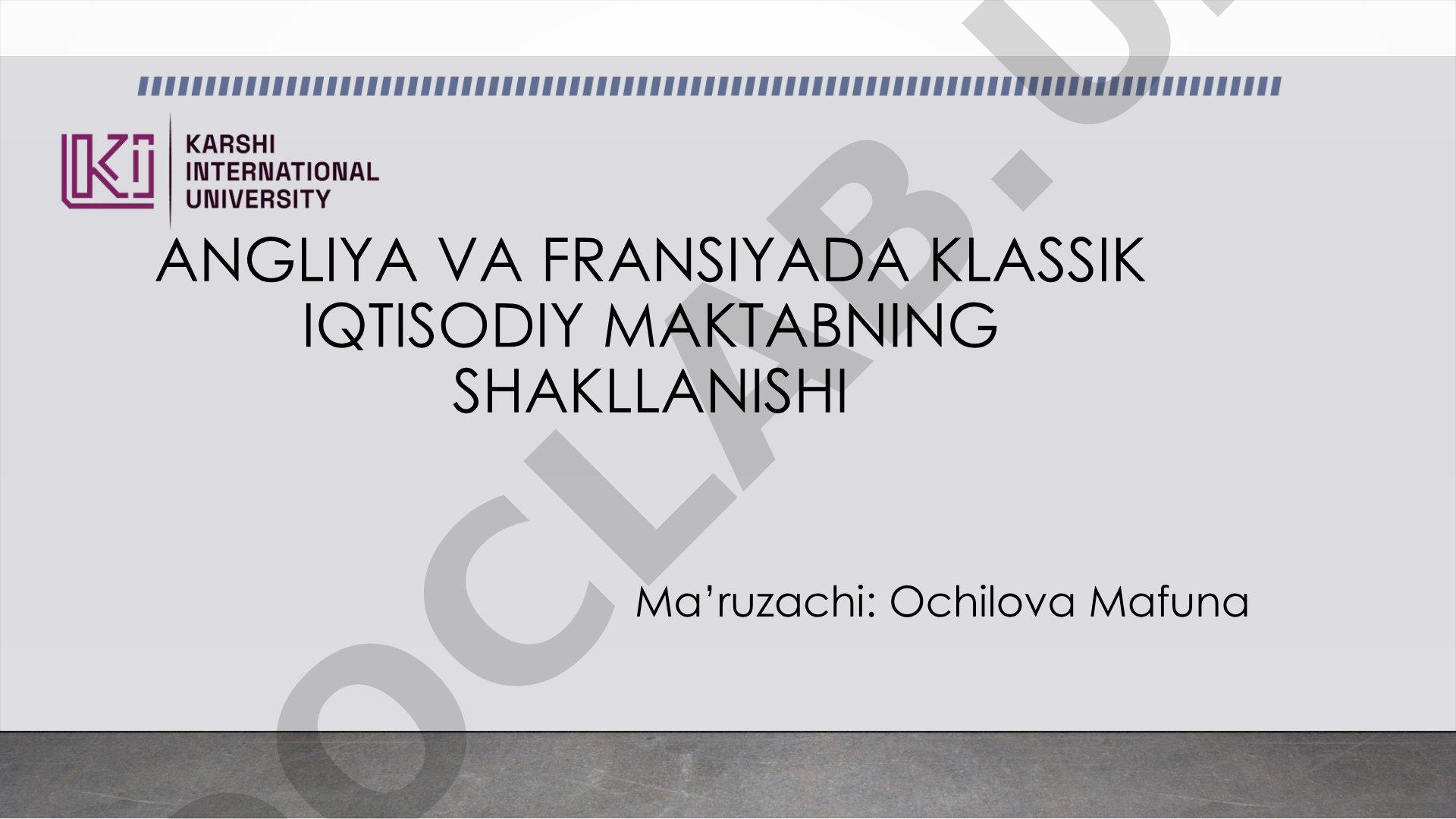 Angliya va Fransiyada klassik iqtisodiy maktabning shakllanishi