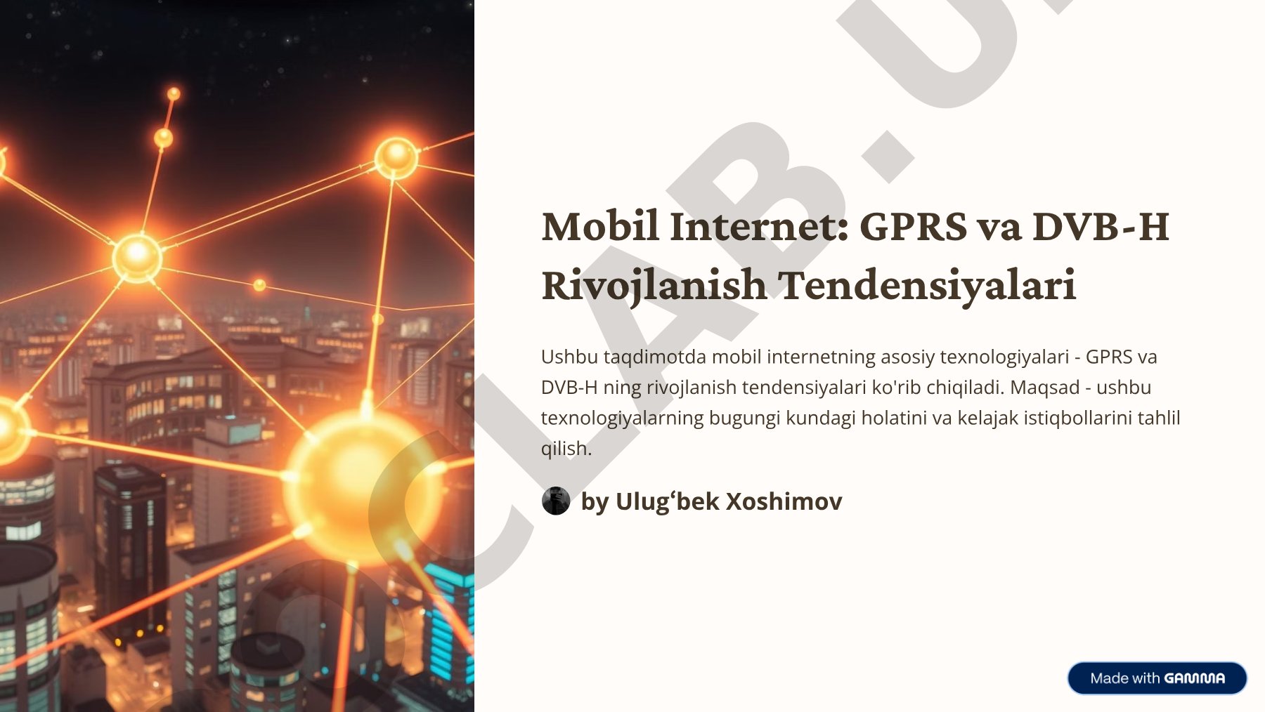 Mobil Internet: GPRS va DVB-H Rivojlanish Tendensiyalari