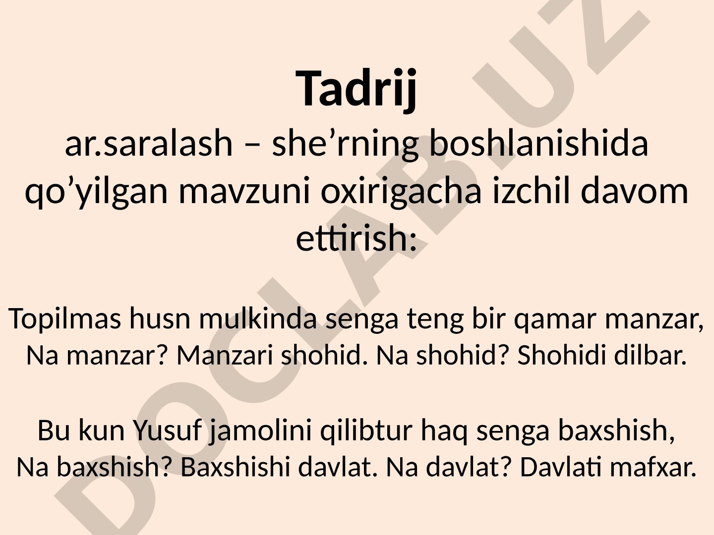 Badiiy san'atlar: Tadrij, Laff va nashr, Musoviyattarafayn, Ramz, Tajnis