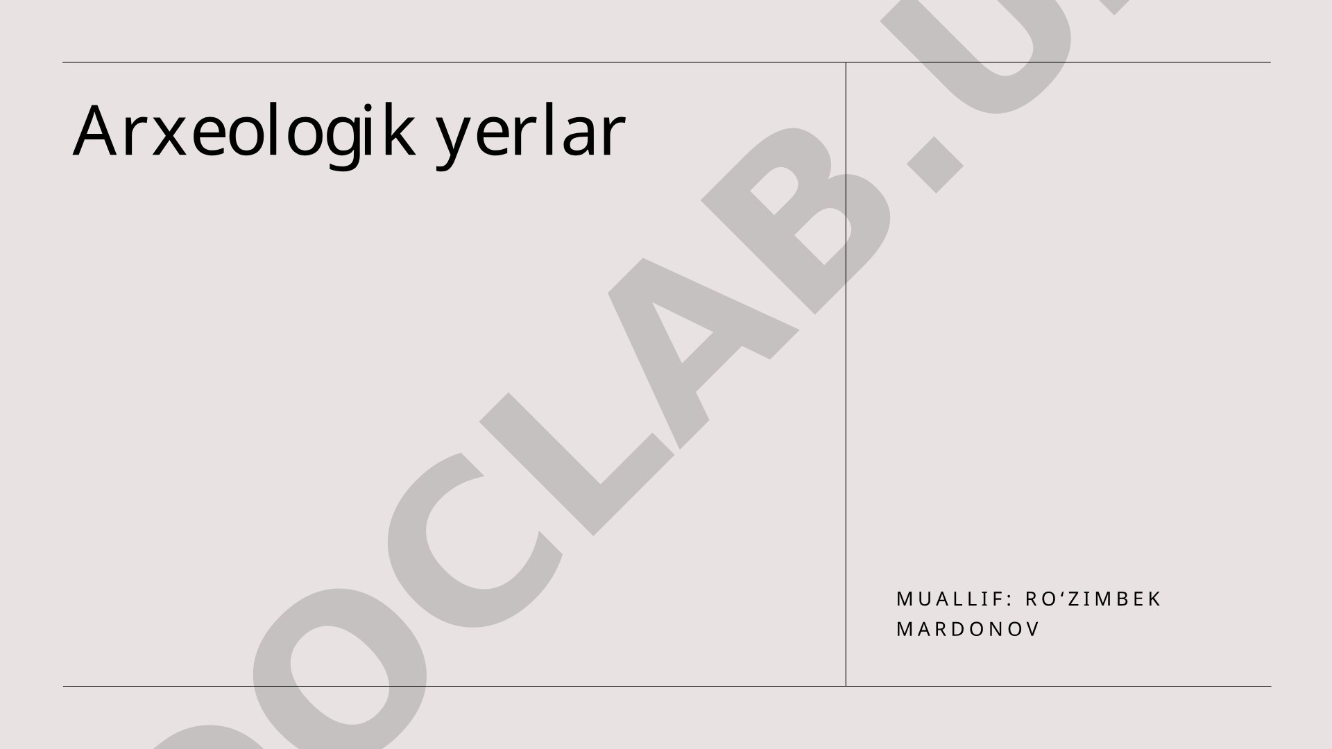 Arxeologik yerlar