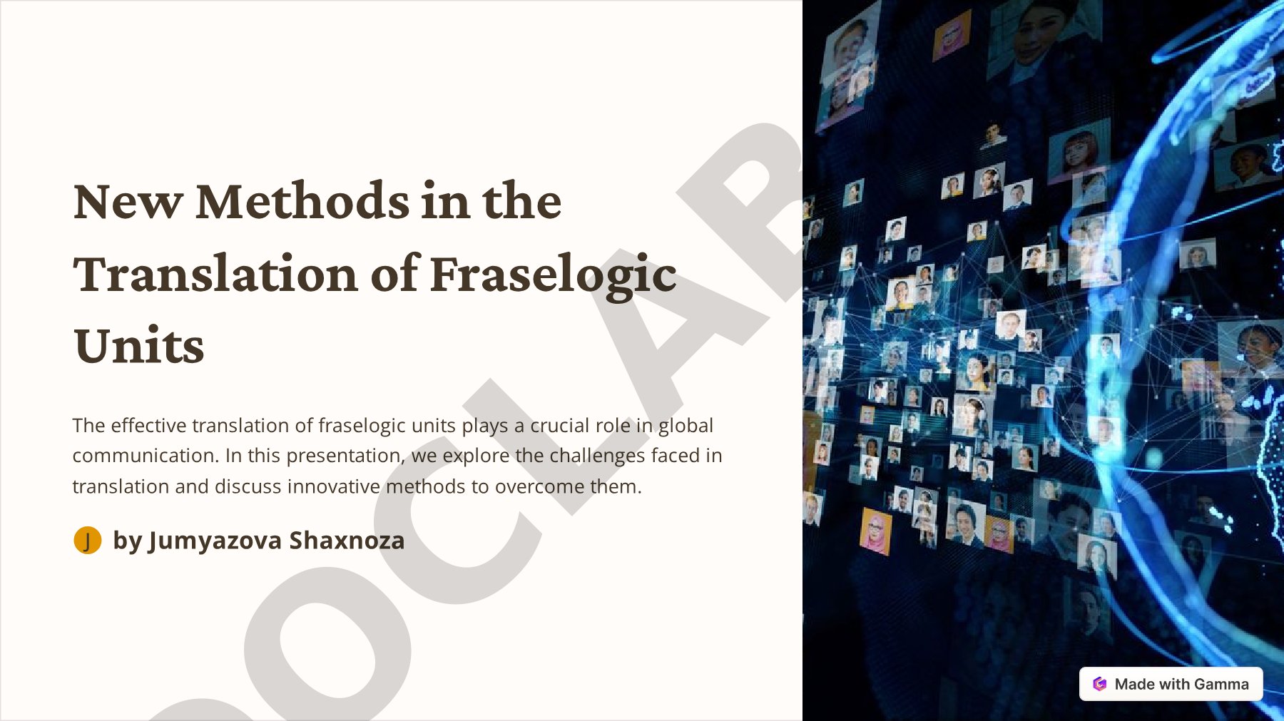 New Methods in the Translation of Fraselogic Units