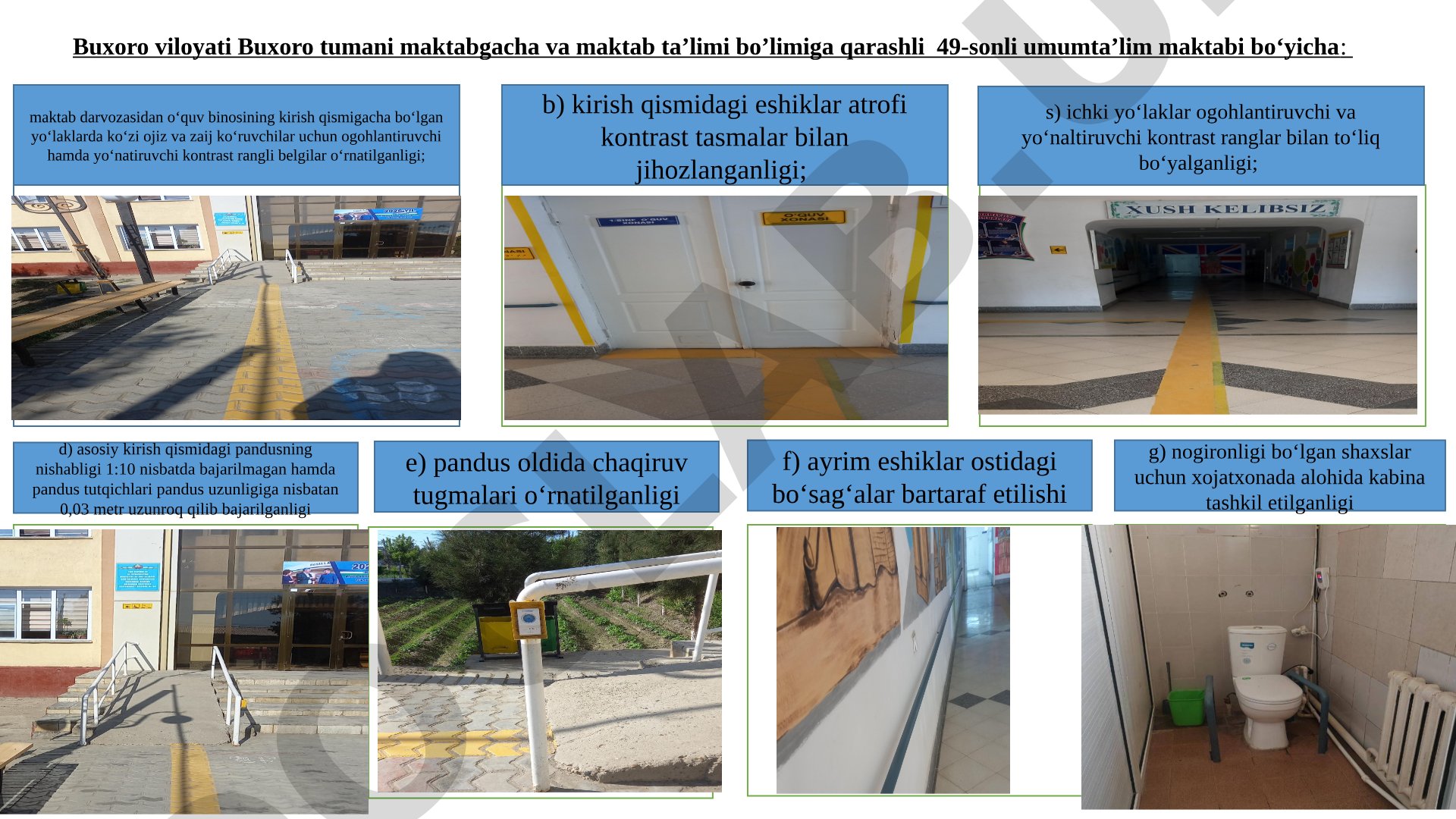 49-sonli maktabda nogironlar uchun qulayliklar holati