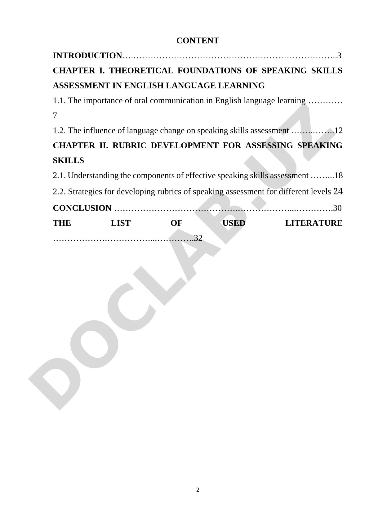 RUBRICS FOR ASSESSING SPEAKING SKILLS IN SCHOOL-AGE ENGLISH LEARNERS