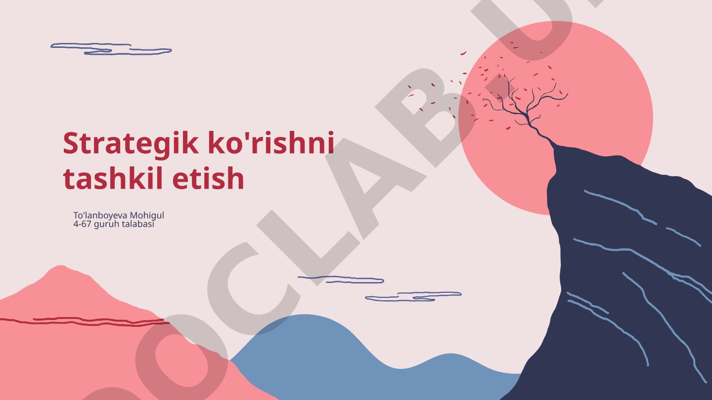 Strategik ko'rishni tashkil etish