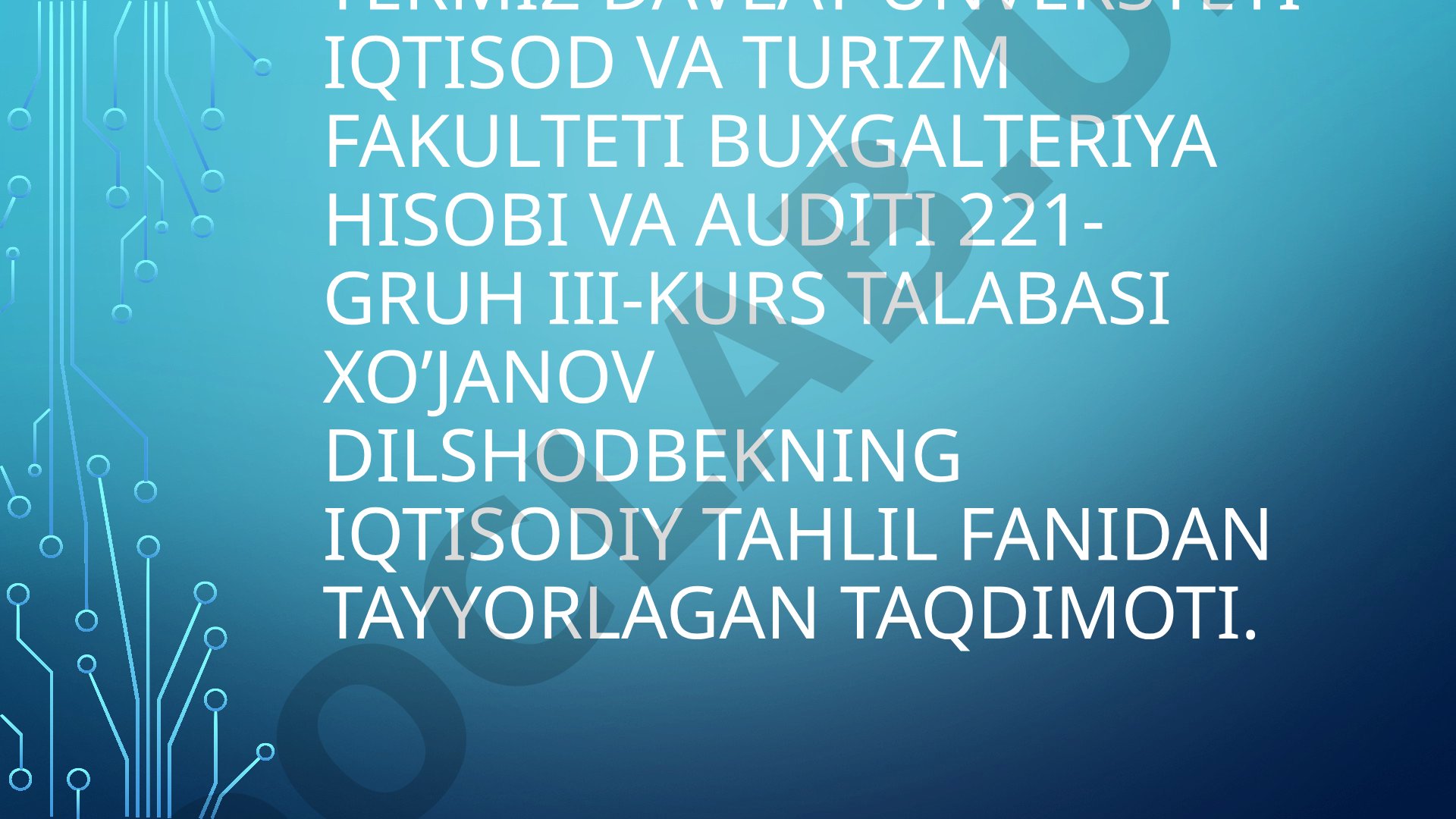 Iqtisodiy tahlilda taqqoslama usuli