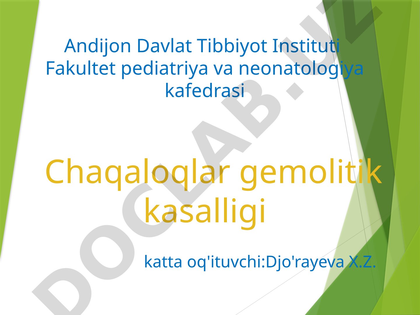 Chaqaloqlar gemolitik kasalligi