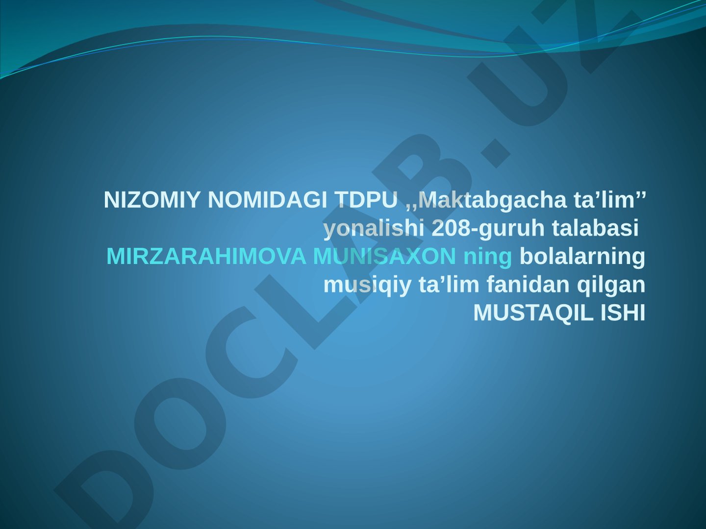 Maktabgacha yoshdagi bolalarga estetik tarbiya berishda musiqaning o’rni