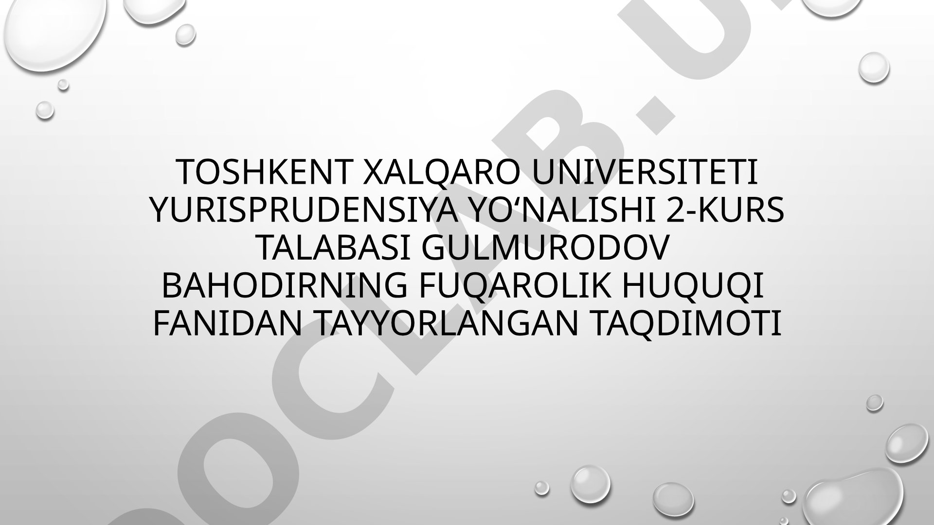 Mustaqil Oʻzbekiston davlati va huquqining paydo boʻlishi va rivojlanishi