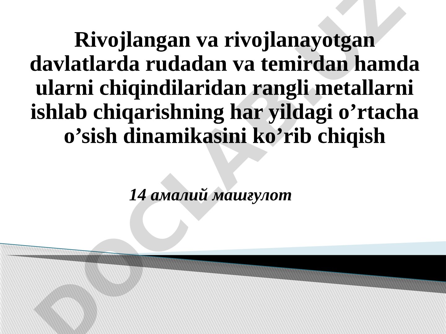 Rangli metallurgiyada ruda qazish va metall ishlab chiqarish dinamikasi