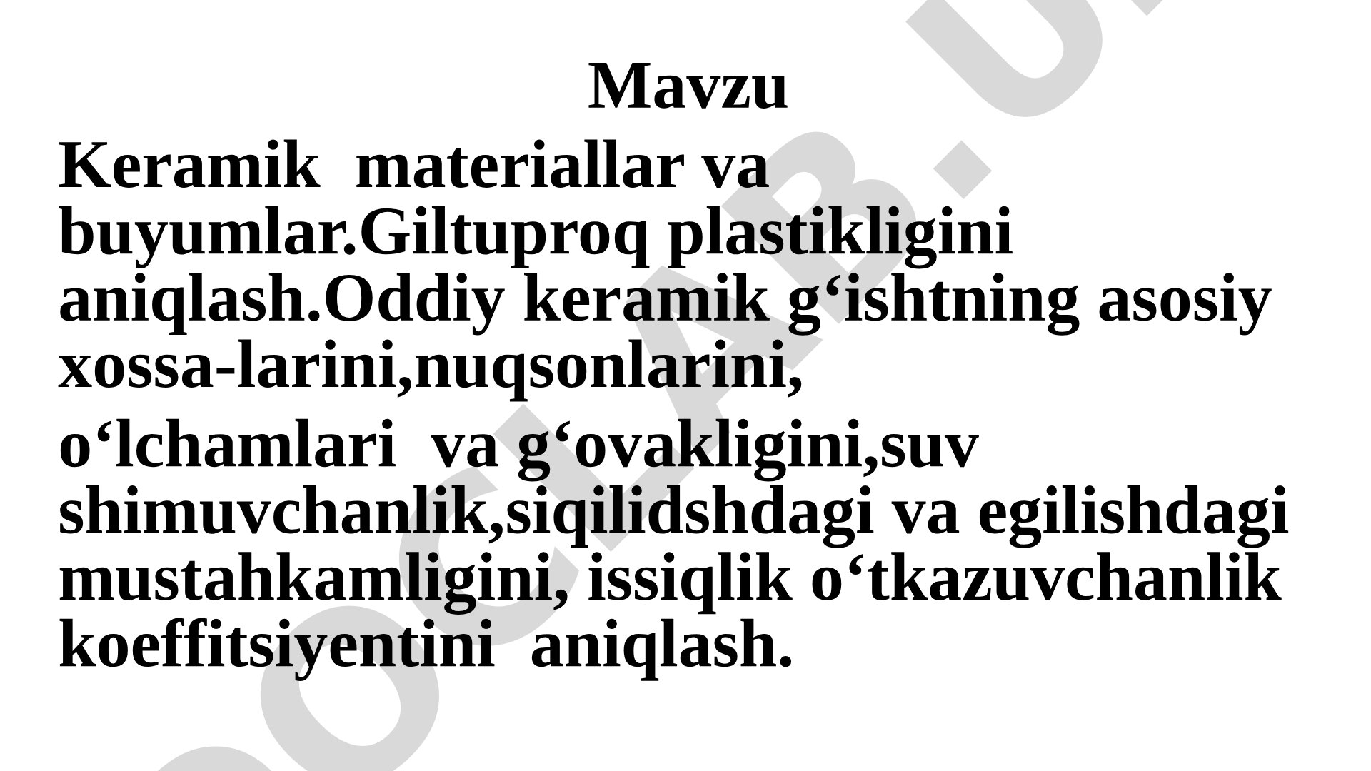 Keramik materiallar va buyumlar. Giltuproq plastikligini aniqlash.