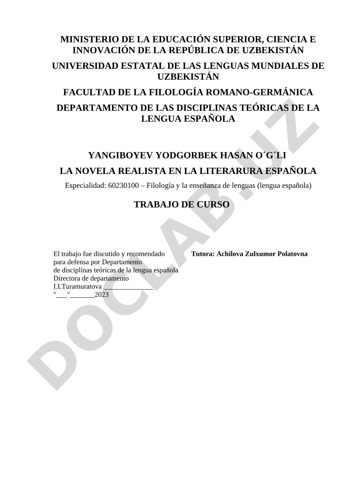 La Novela Realista En La Literarura Española