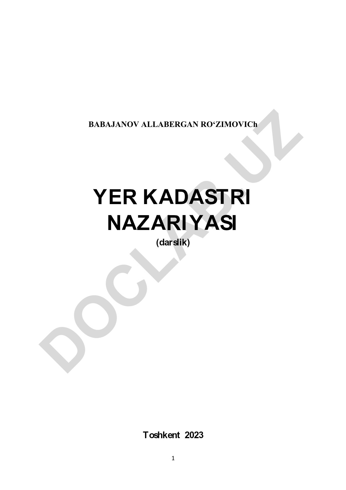 Yer kadastri nazariyasi