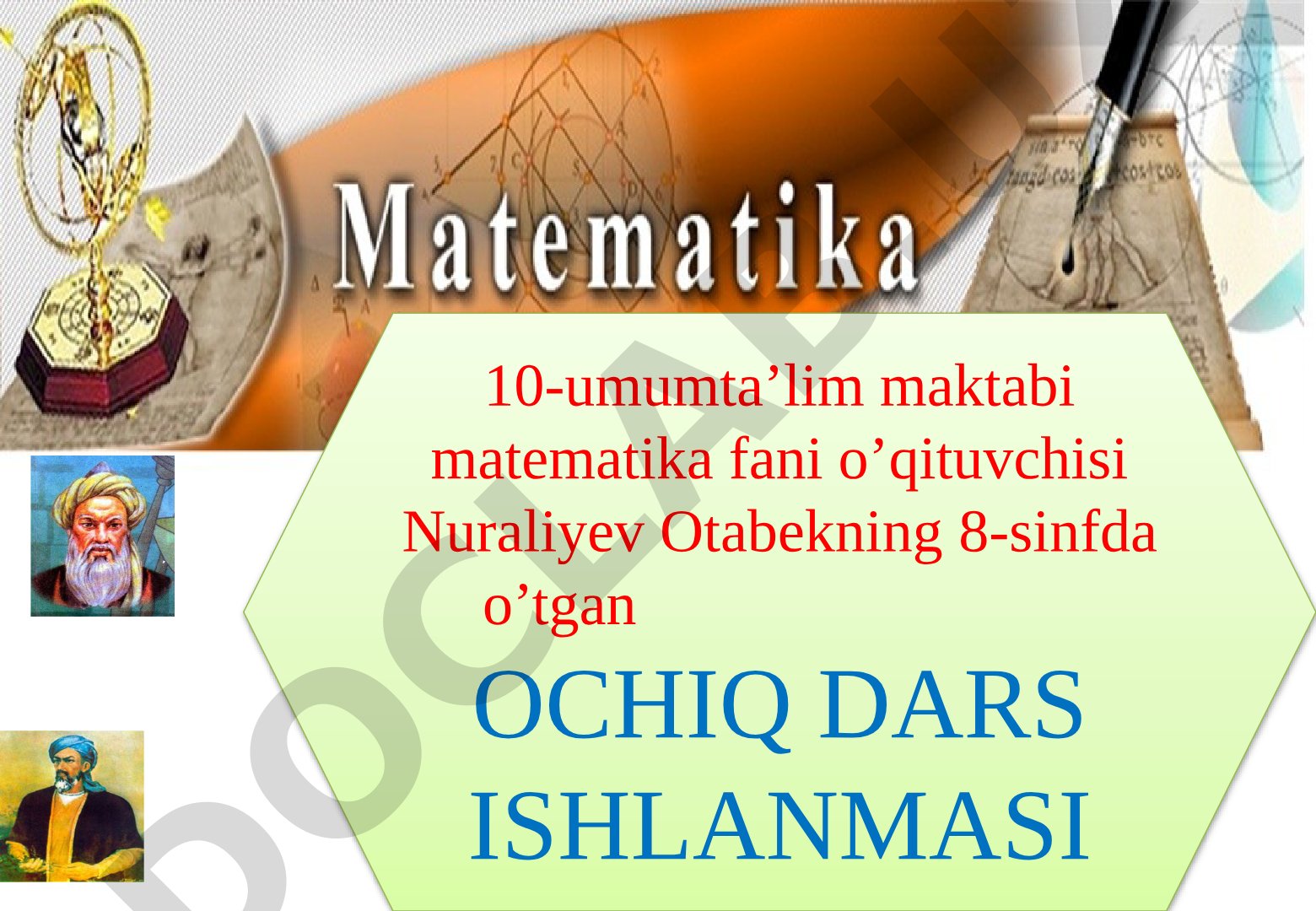 Masalalr yechish (burchakning sinusi, kosinusi,tangensi va kotangensi)