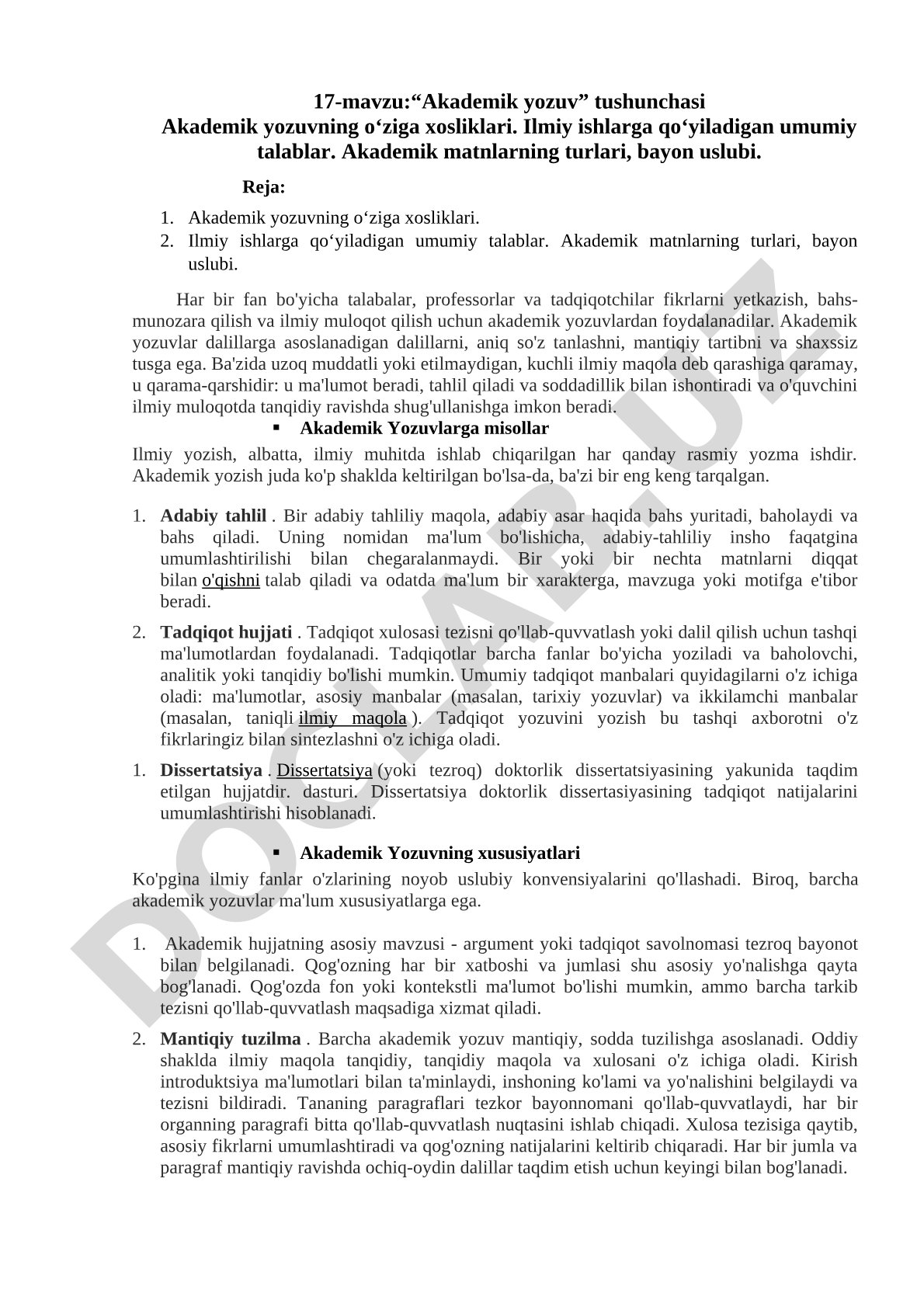 Akademik yozuv tushunchasi