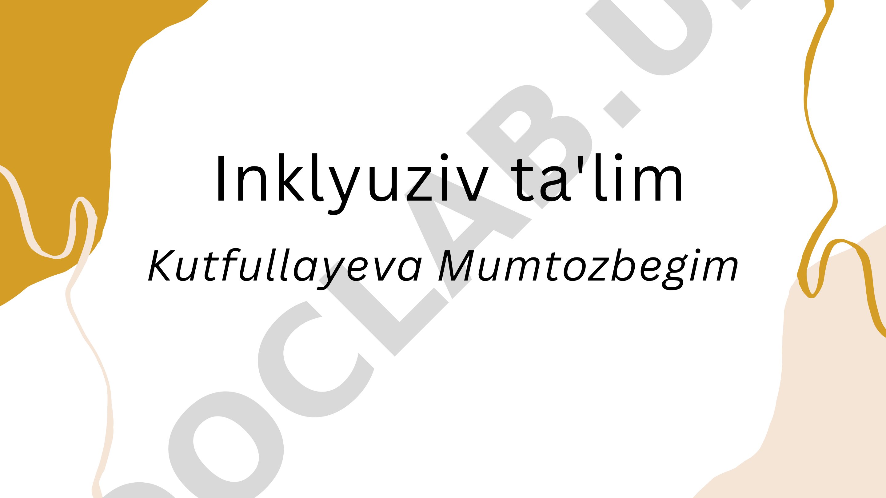 Inklyuziv ta'lim