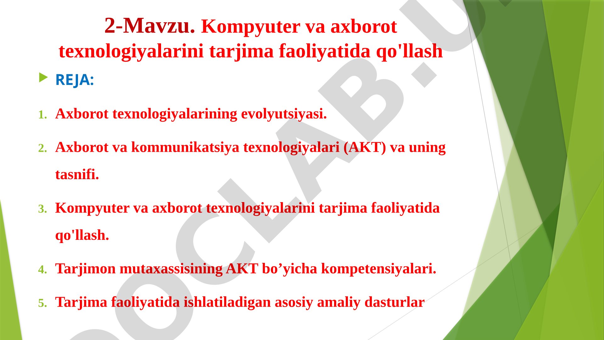 Kompyuter va axborot texnologiyalarini tarjima faoliyatida qo'llash