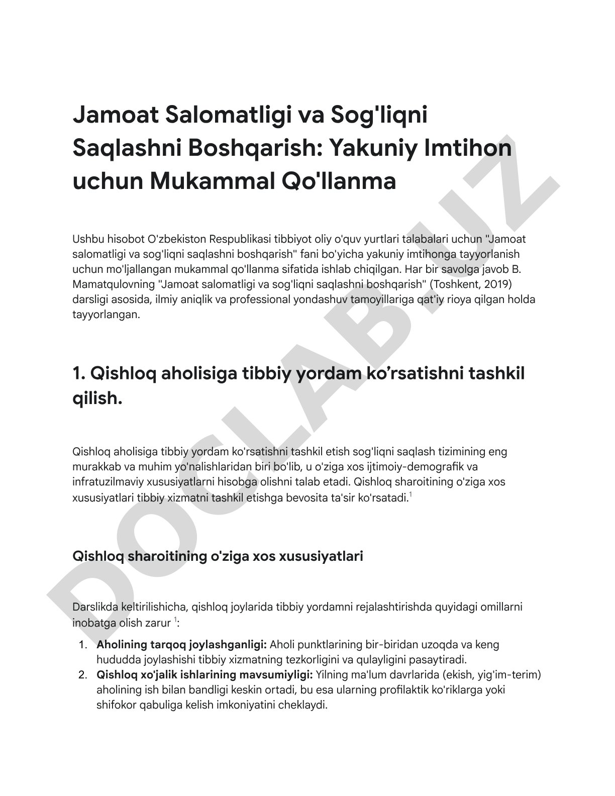Jamoat salomatligi va sog'liqni saqlashni boshqarish