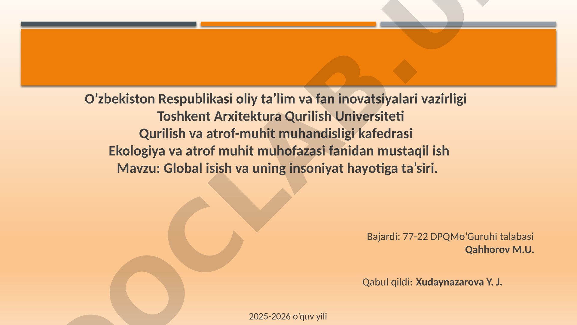 Global isish va uning insoniyat hayotiga ta’siri