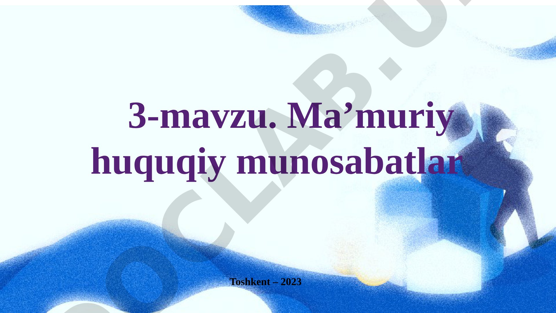 Ma’muriy huquqiy normalar, munosabatlar tushunchasi, turlari va asoslari