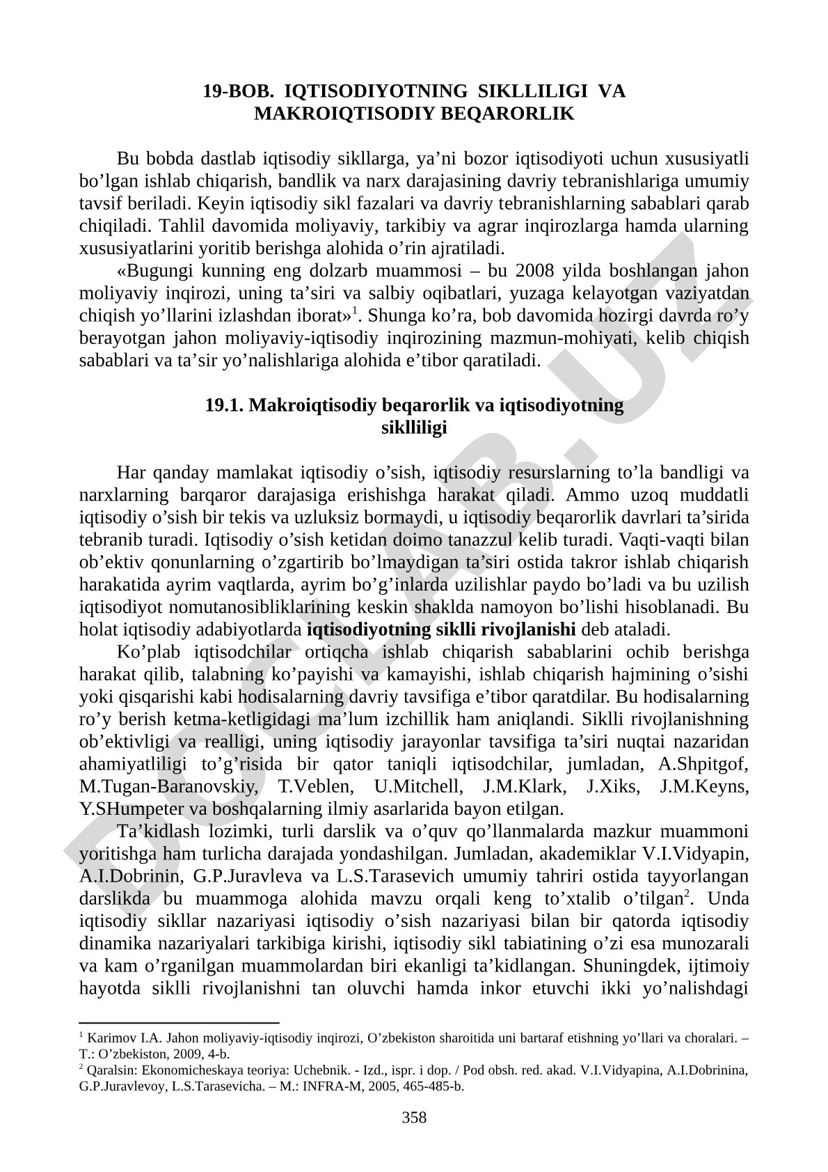Iqtisodiyotning siklliligi va makroiqtisodiy beqarorlik