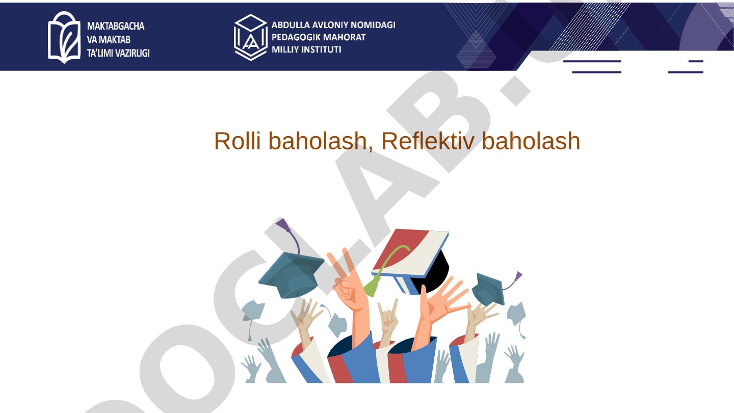 Rolli baholash, Reflektiv baholash