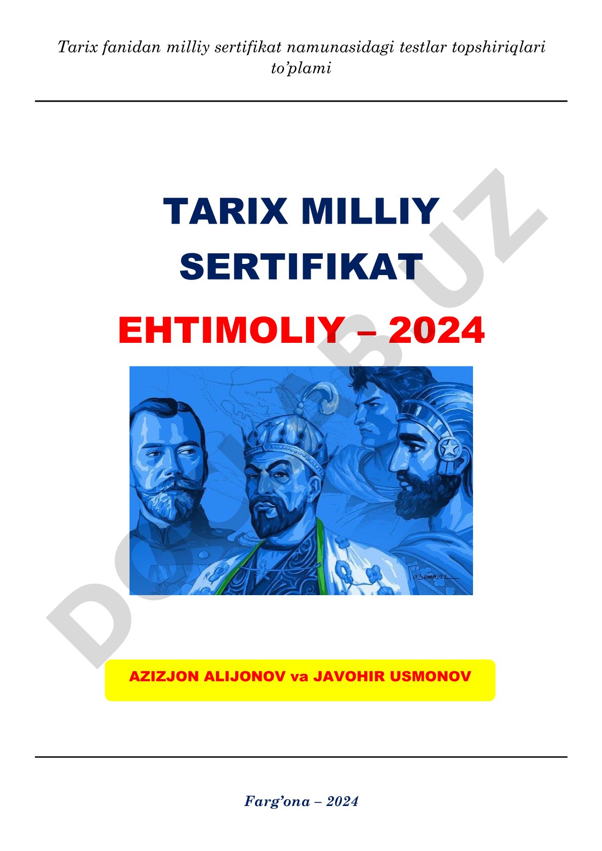 Tarix fanidan milliy sertifikat namunasidagi testlar topshiriqlari to‘plami