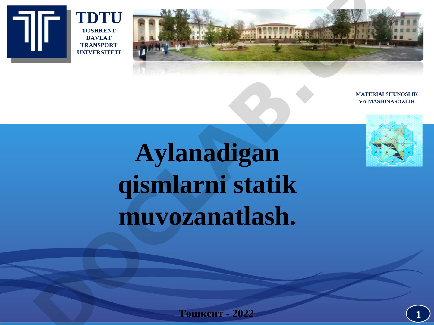 Aylanadigan qismlarni statik muvozanatlash