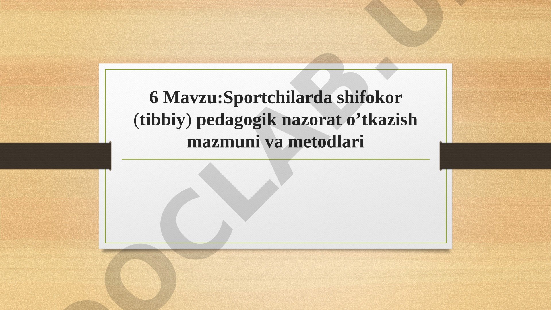 Sportchilarda shifokor (tibbiy) pedagogik nazorat o’tkazish mazmuni va metodlari