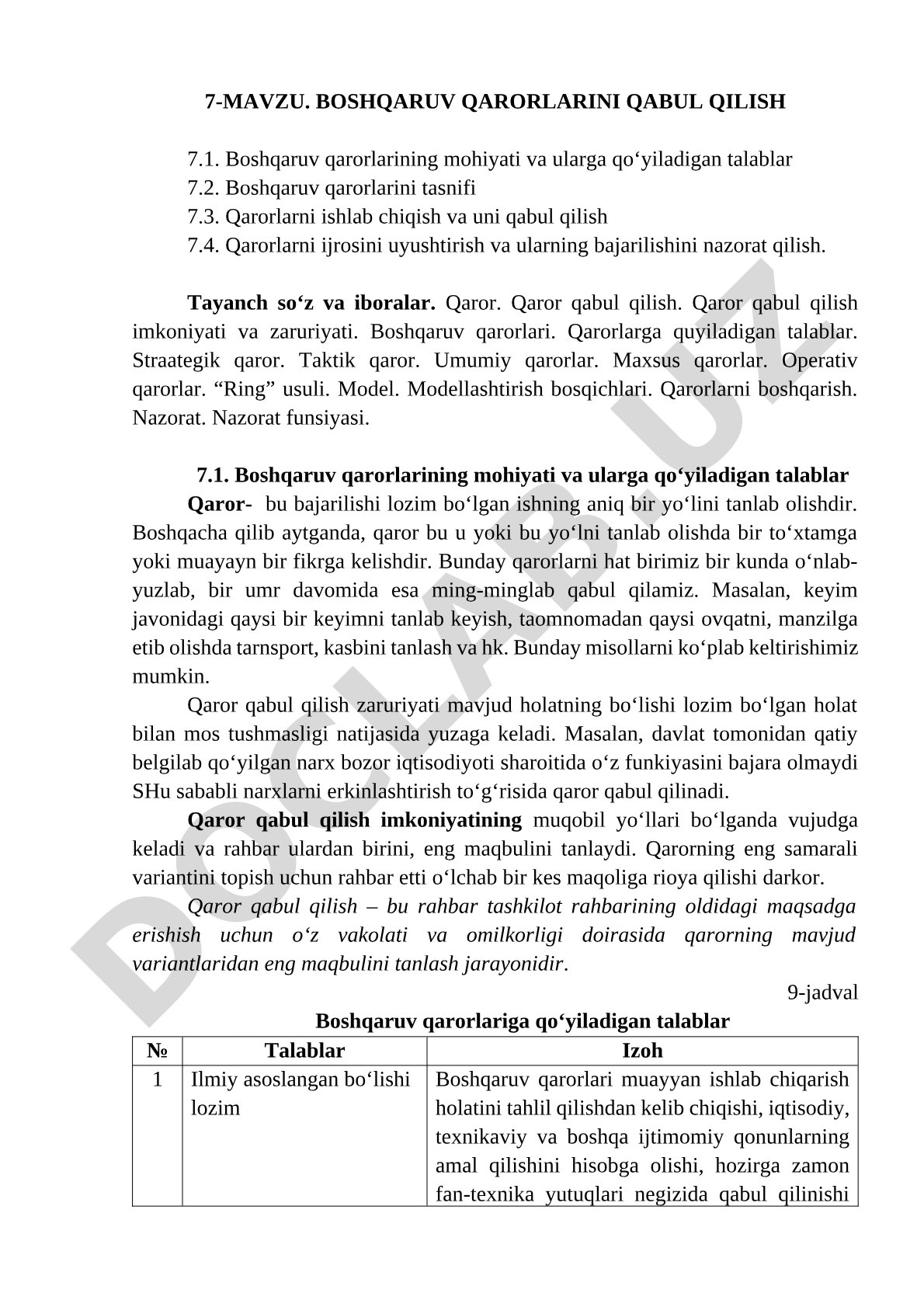 Boshqaruv qarorlarini qabul qilish