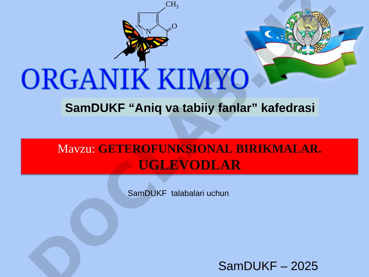 GETEROFUNKSIONAL BIRIKMALAR. UGLEVODLAR