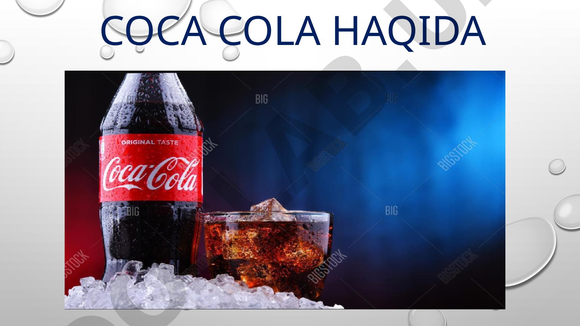 Coca-Cola ixtiro qilinishi, tarkibi, savdosi va brend tarixiga oid faktlar