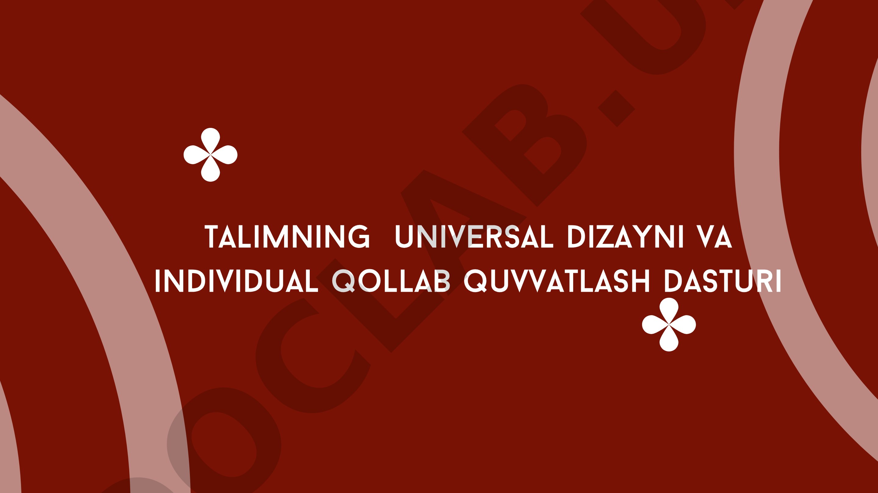 Talimning universal dizayni va individual qollab quvvatlash dasturi