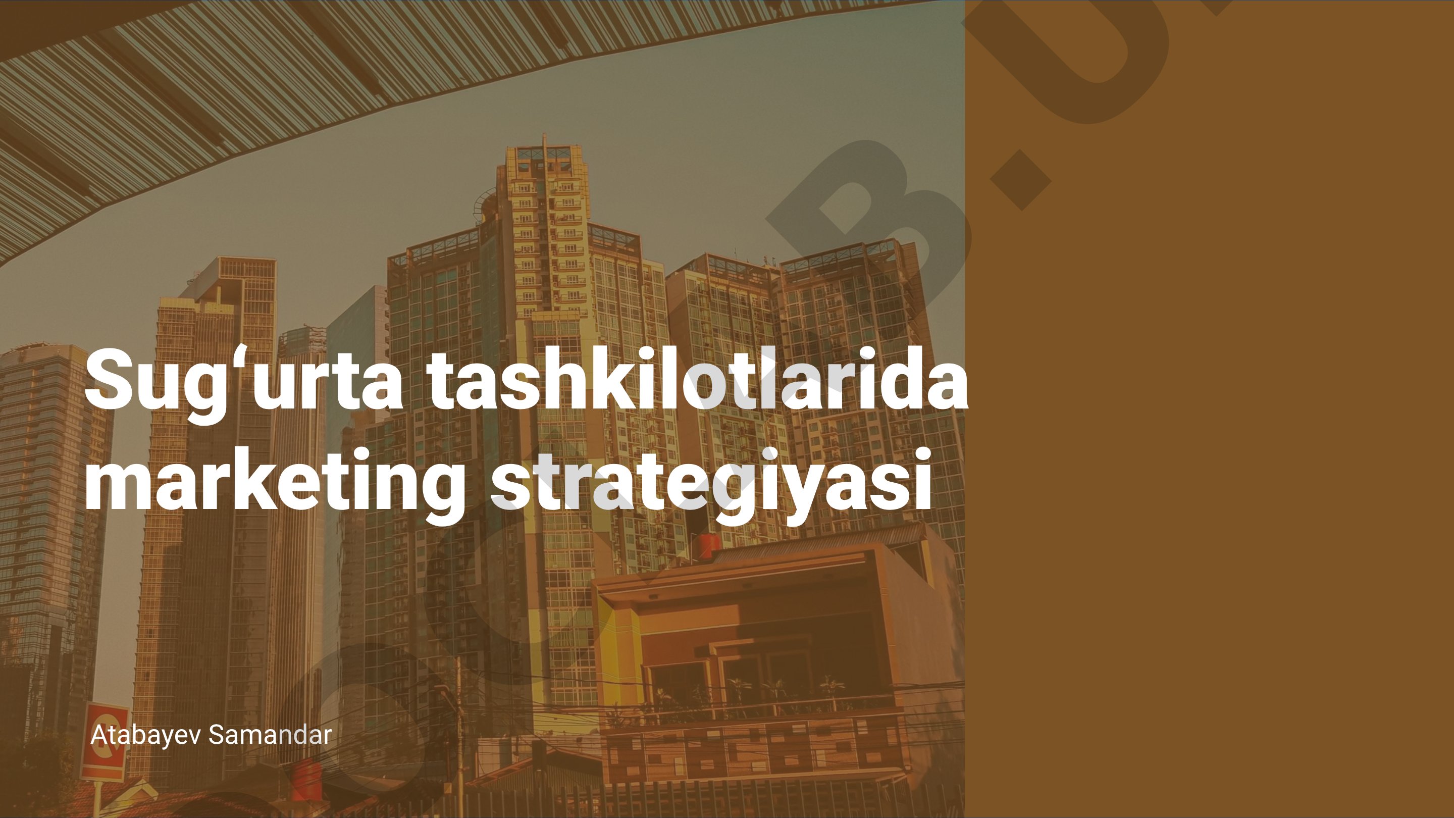 Sugʻurta tashkilotlarida marketing strategiyasi