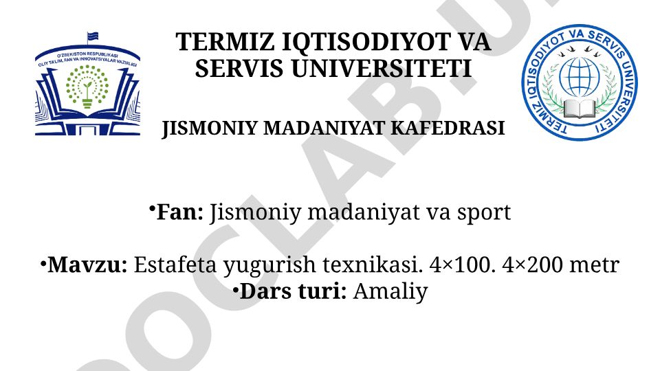Estafeta yugurish texnikasi. 4×100. 4×200 metr