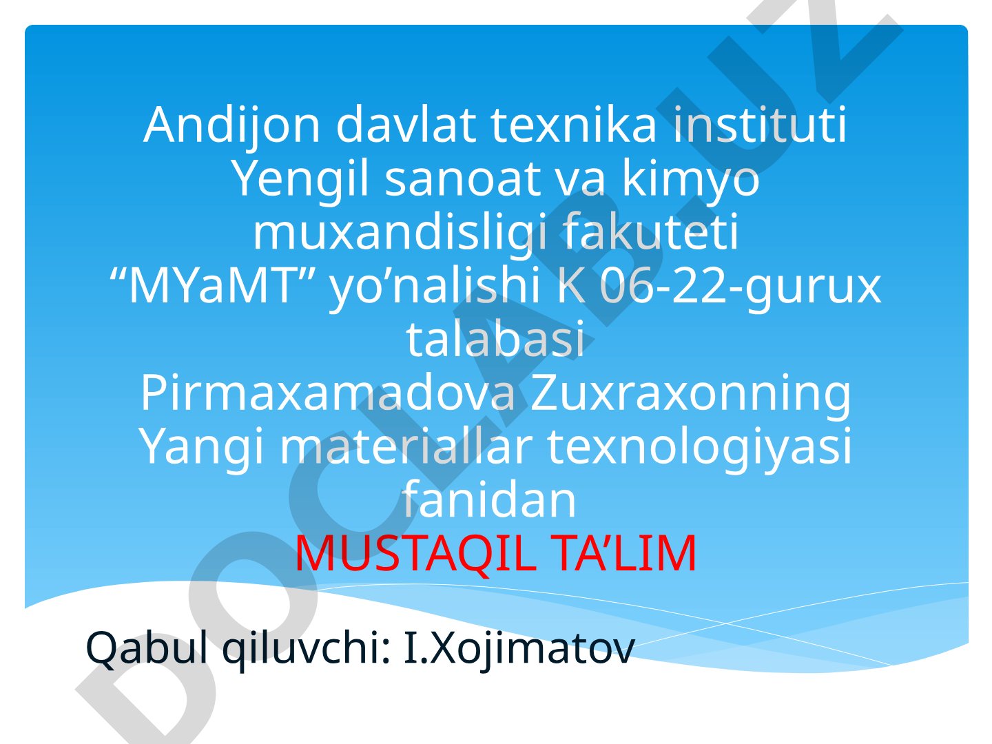 Kukun metallurgiyasi tarixi, kukun materiallari turlari va qo'llanilishi