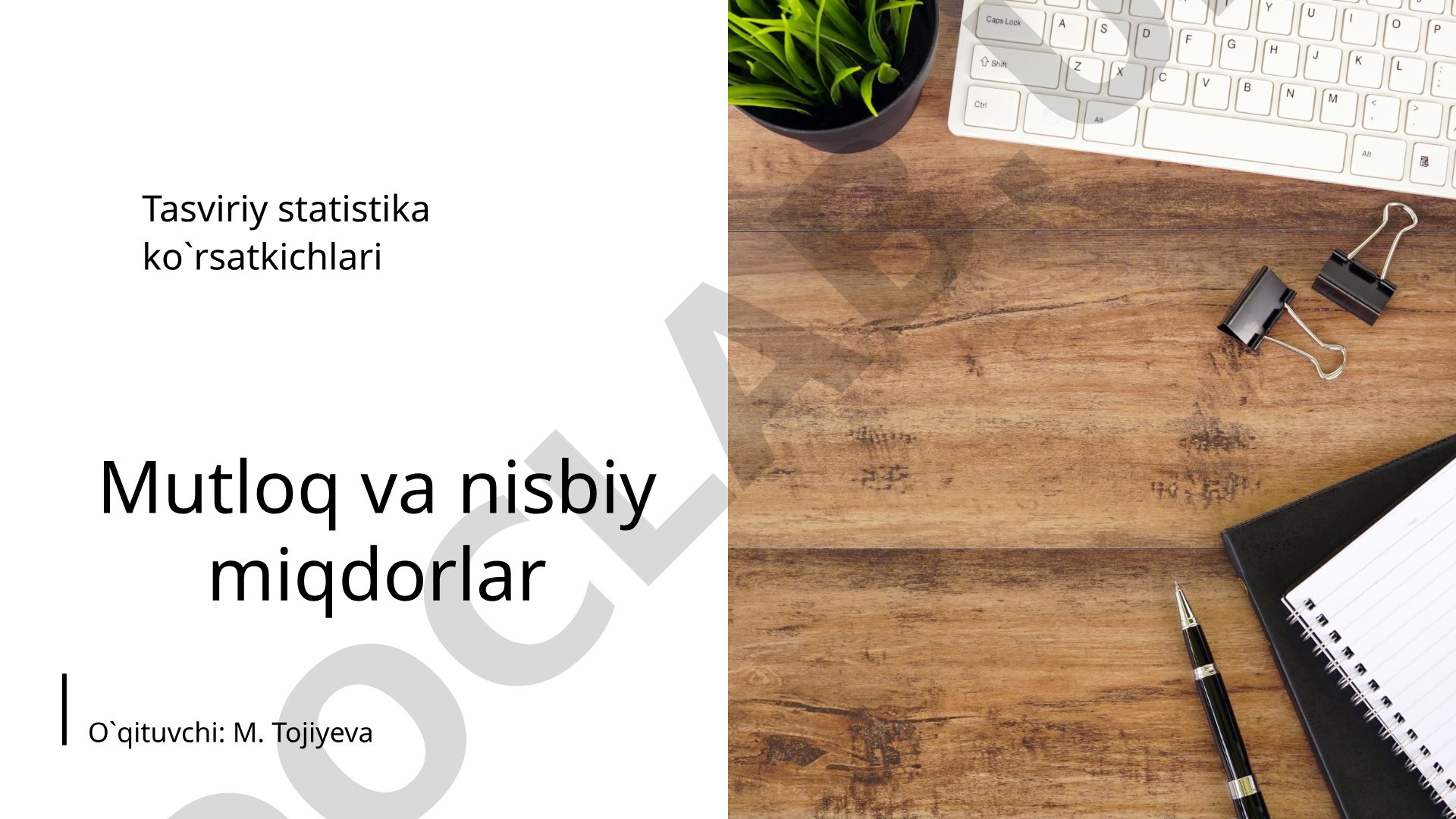 Mutloq va nisbiy miqdorlar