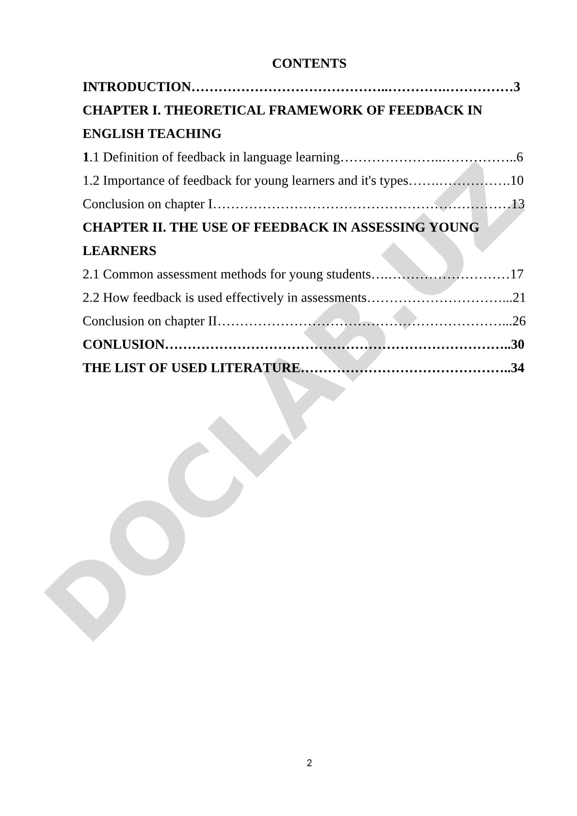 The role of feedback in the assessment of young English language students