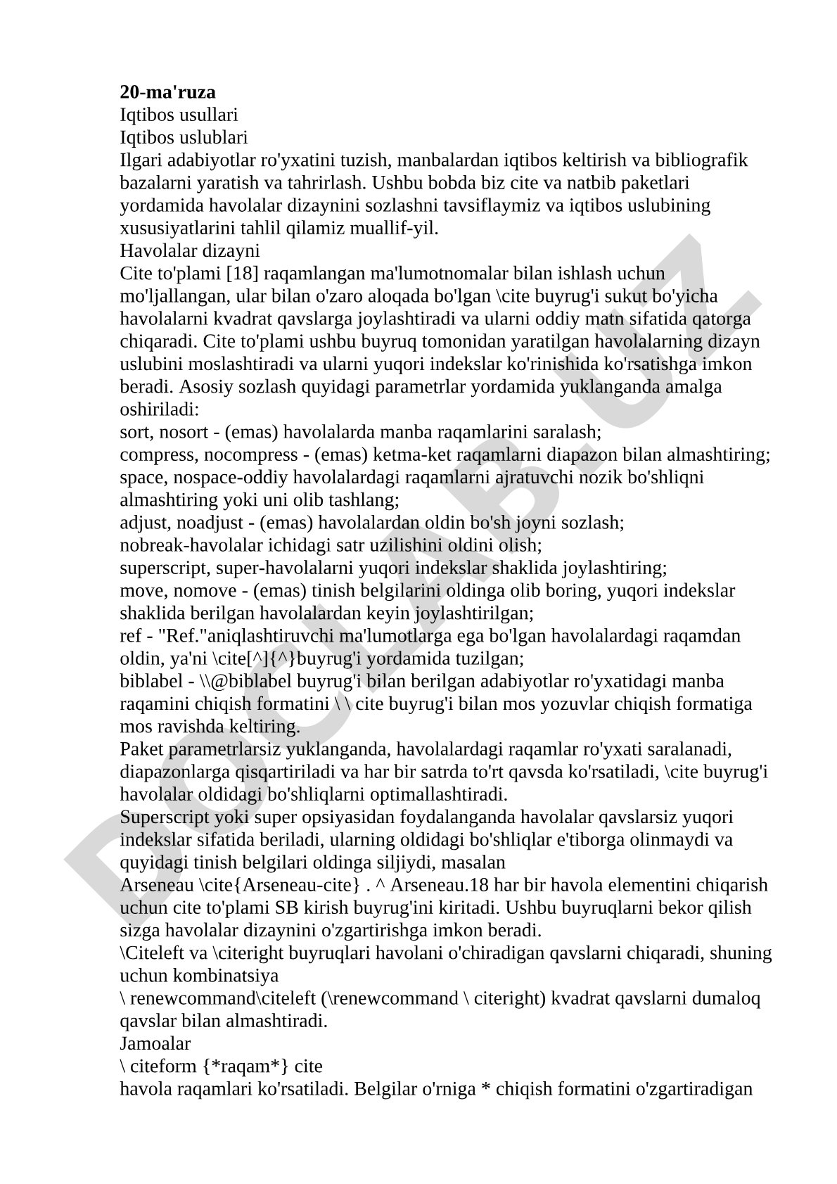 Iqtibos usullari va uslublari
