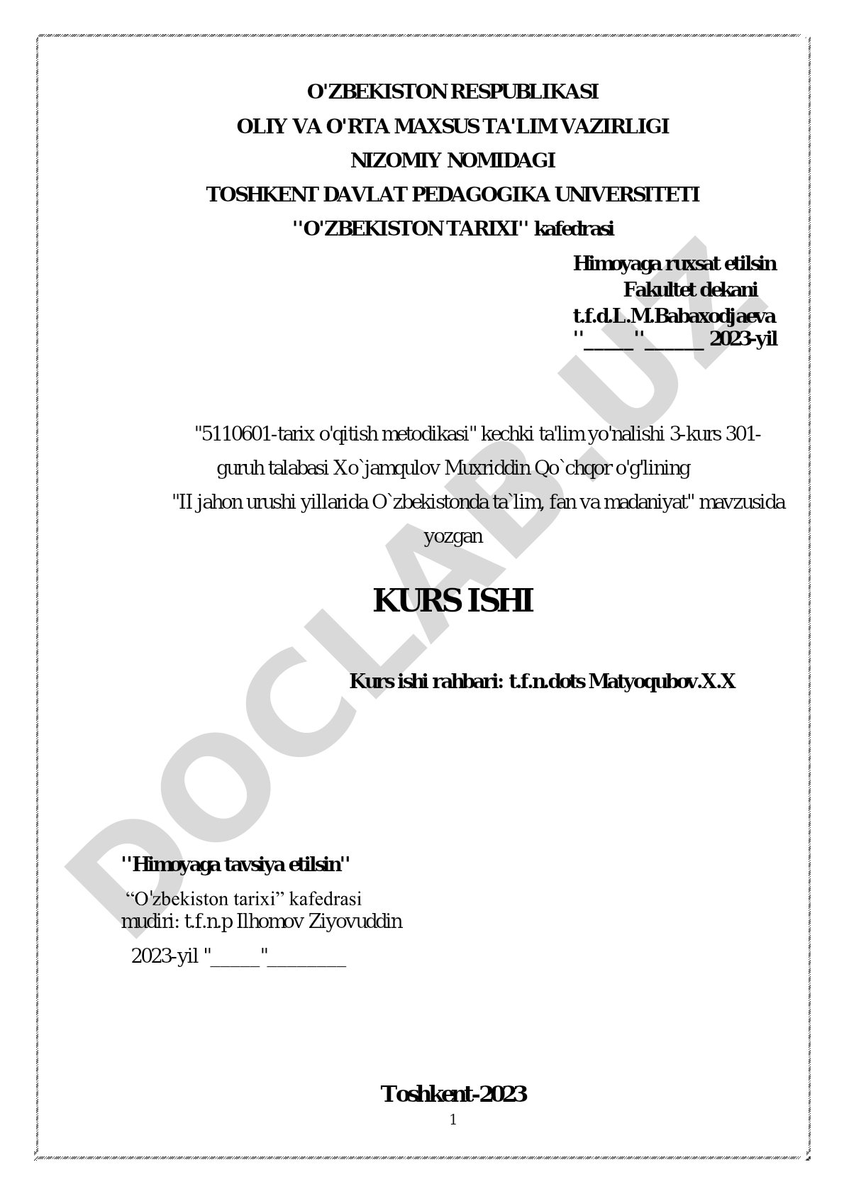 II jahon urushi yillarida O'zbekistonda ta'lim, fan va madaniyat