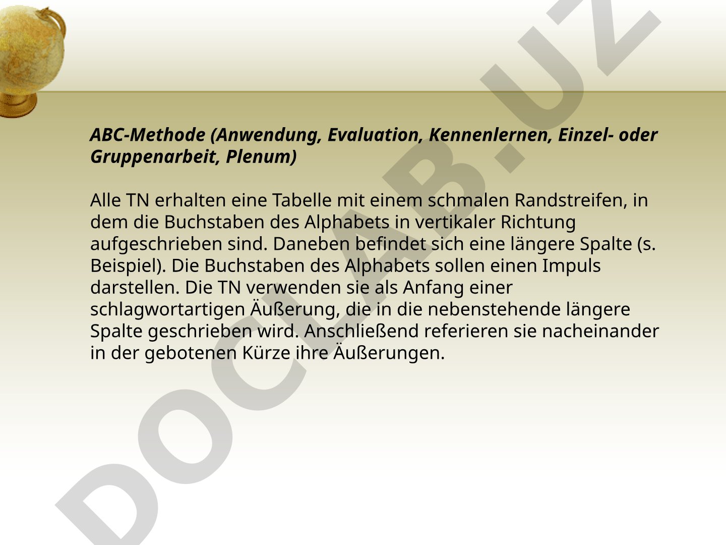 ABC-Methode für den Unterricht