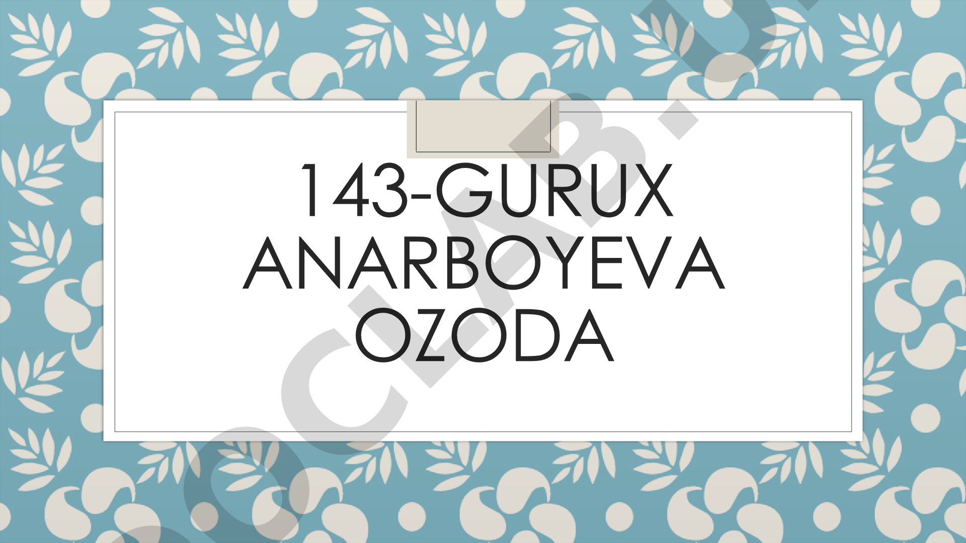 Nafas olish sistemasining tuzilishi va fiziologiyasi