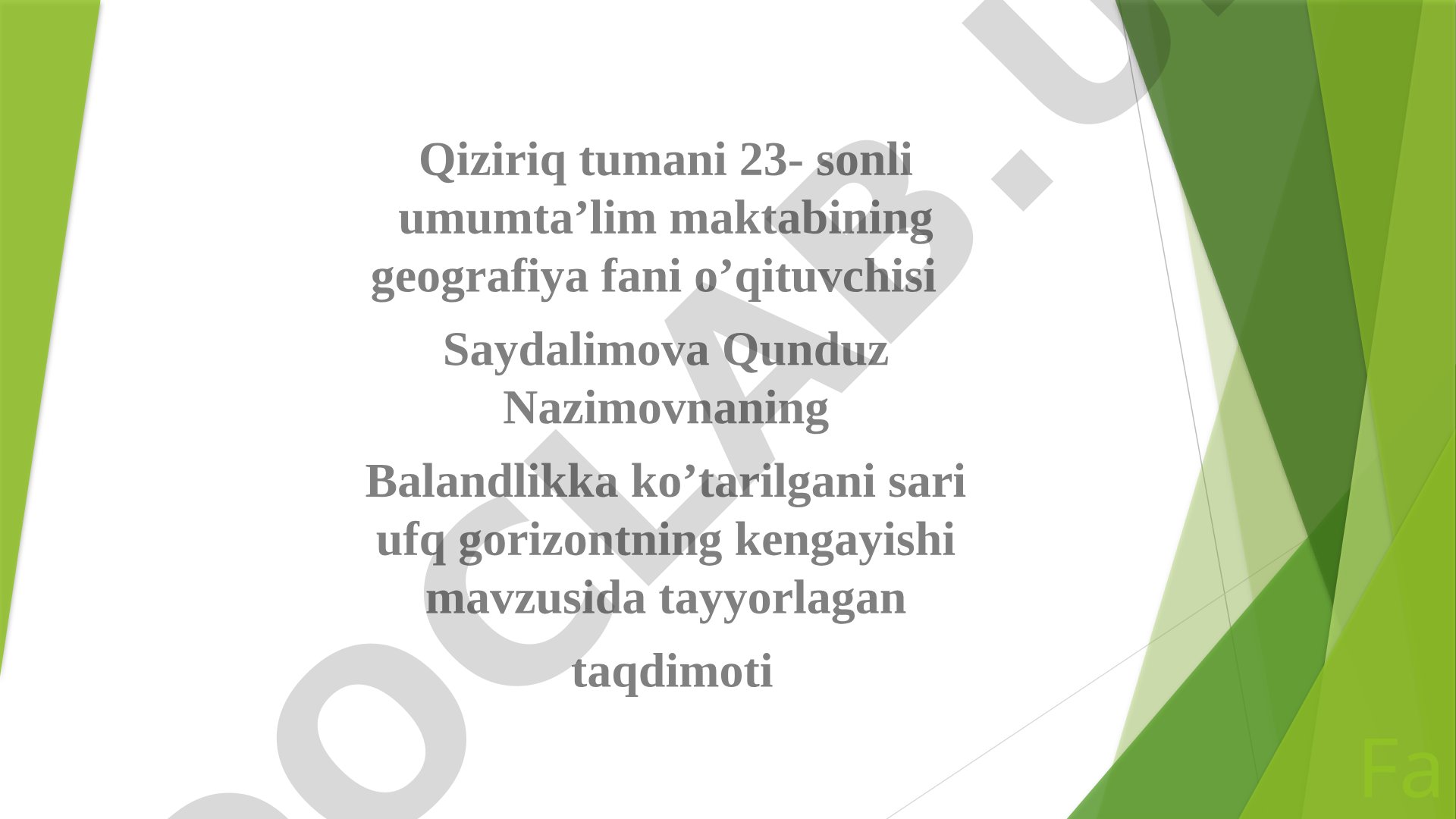 Balandlikka ko'tarilgani sari ufq gorizontning kengayishi