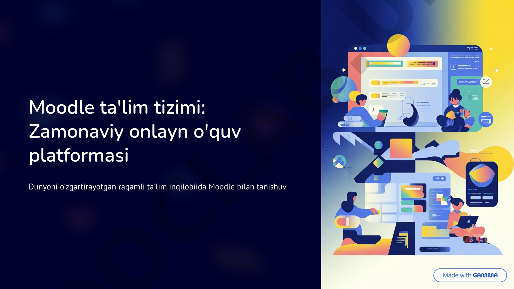 Moodle ta'lim tizimi: Zamonaviy onlayn o'quv platformasi