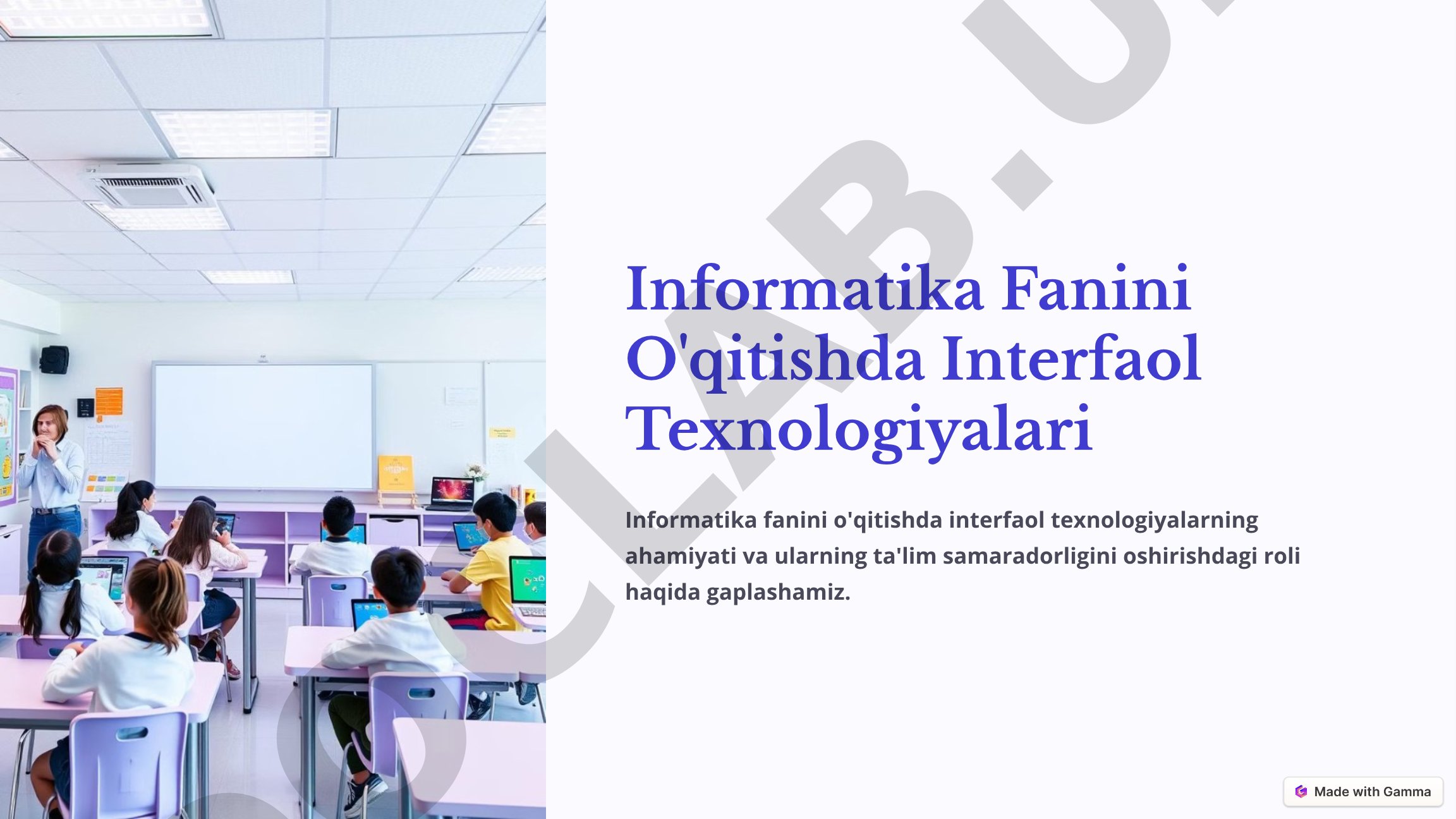 Informatika Fanini O'qitishda Interfaol Texnologiyalari