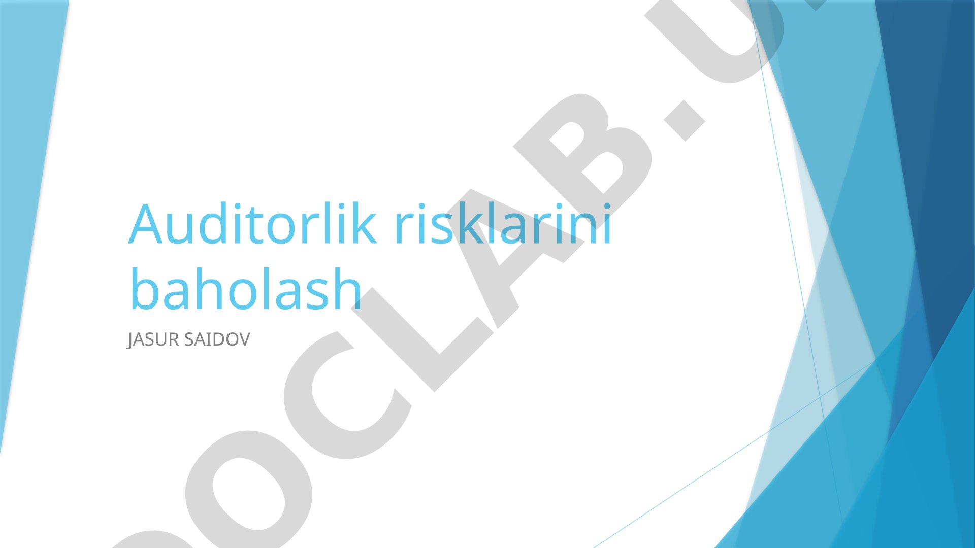 Auditorlik risklarini baholash bo'yicha taqdimot, F8 imtihon savollari va izohlar