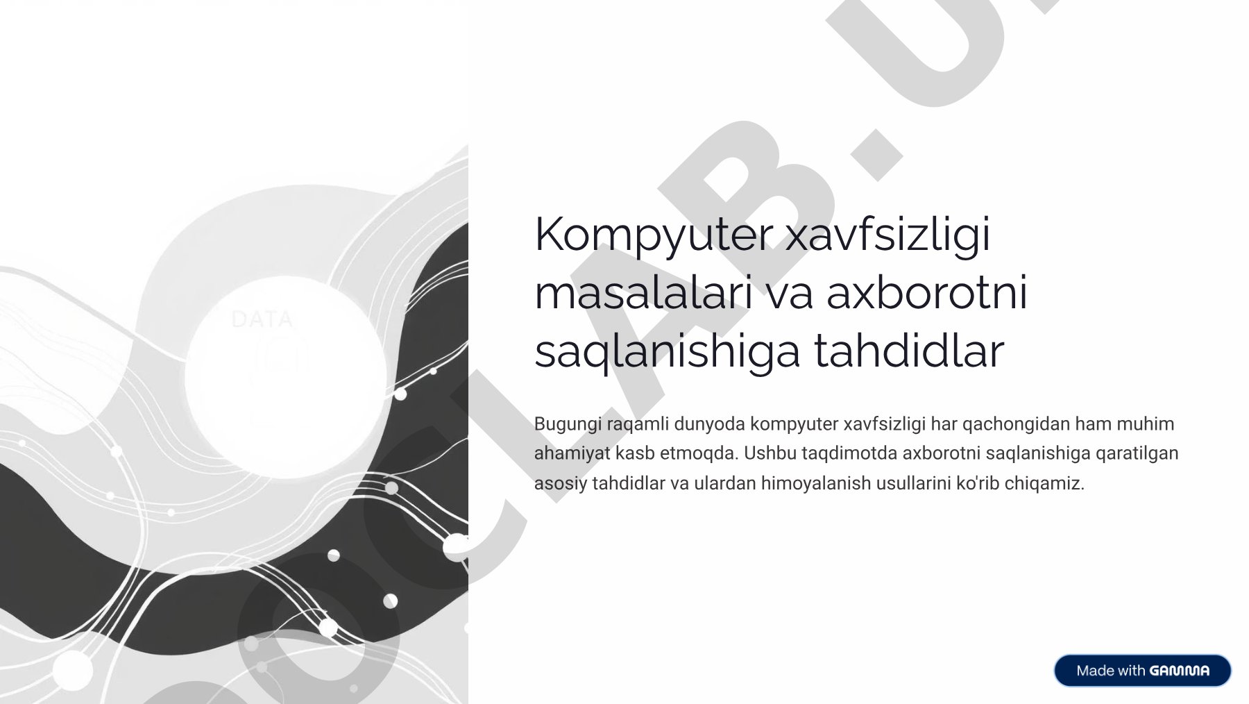 Kompyuter xavfsizligi masalalari va axborotni saqlanishiga tahdidlar