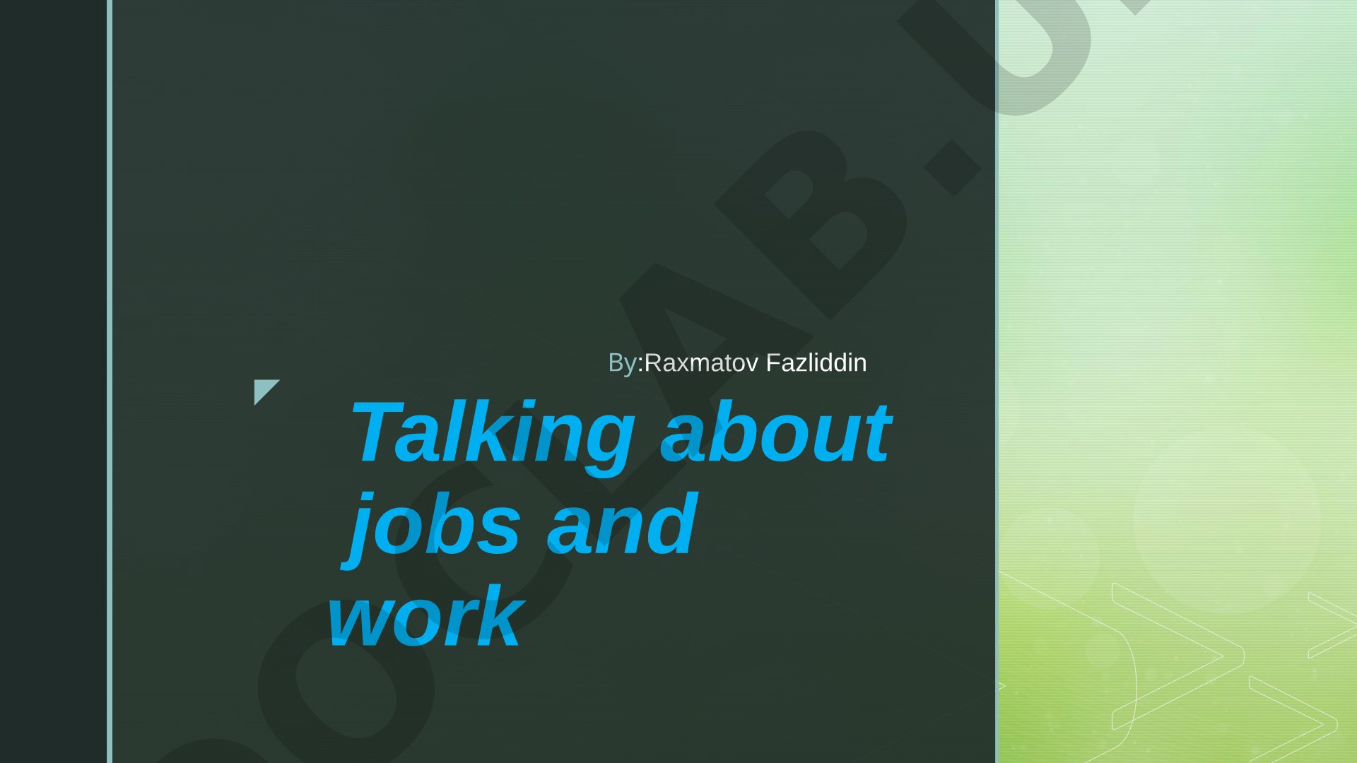 Talking about jobs and work